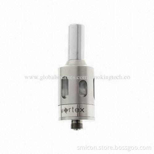 Electronic Cigarette Vortex Atomizer with Stainless Steel and Pyrex Materials